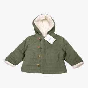 CYRILLUS 18 mois manteau matellasé vert velours