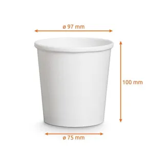 Pots ronds en carton blanc 480ml (16oz) par 500