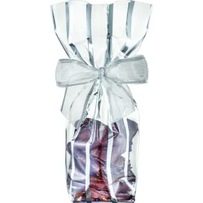 Sachet Bonbon Argent avec Fond Carton 10 x 22 cm (x100)
